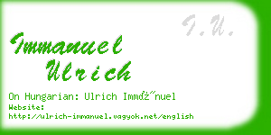 immanuel ulrich business card